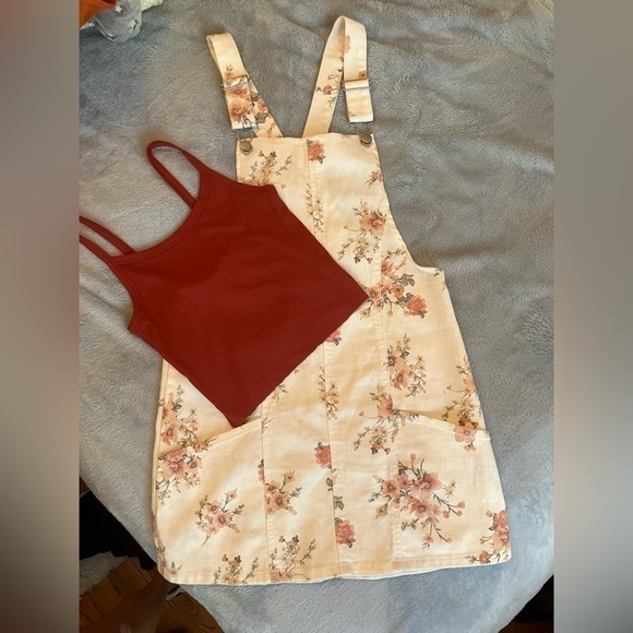 Xhilaration Dresses & Skirts - Cute overalls skirt with cropped tank from xhileration both size sm.